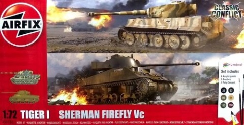 Airfix 50186 Gift Set - Classic Conflict Tiger I vs Sherman Firefly - 1/72