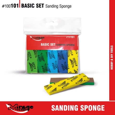Mirage 100101 Basic Sanding Sponge Set #320-1000 (10 pcs)