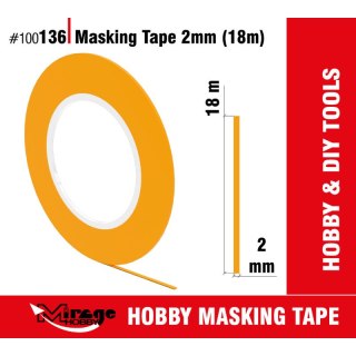 Mirage 100136 Masking Tape 2 mm (18 m)