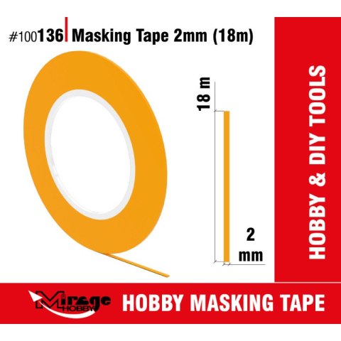 Mirage 100136 Masking Tape 2 mm (18 m)