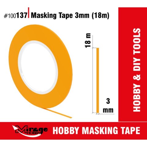 Mirage 100137 Masking Tape 3 mm (18 m)