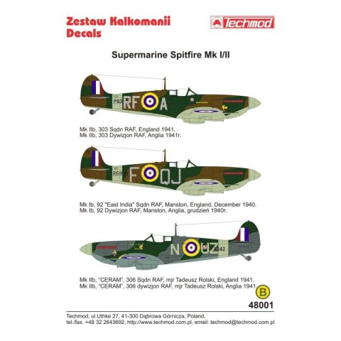Techmod 48001 Spitfire Mk I/IIb