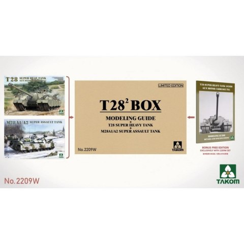 Takom 2209W T28 Super Heavy Tank + M28A1/A2 Super Assault Tank + Modelling Guide