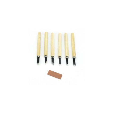 Modelcraft PCT1006 Wood Carving Tool Set with Sharpening Stone