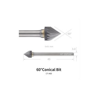 DSPIAE CT-A60 Chamfering Tool Conical Bit 60°