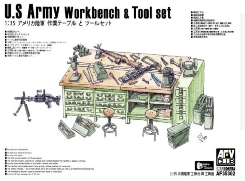 AFV Club AF35302 U.S. Army Workbench & Tool set