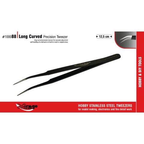 Mirage 100088 Long Curved Precision Tweezer 12,5 cm