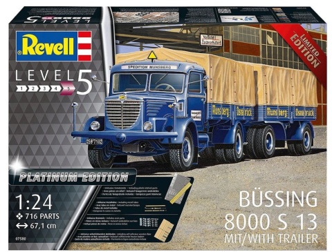 Revell 07580 1/24 Büssing 8000 S 13 mit Trailer