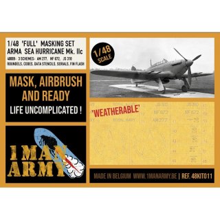 1 Man Army 48KIT011 Full Masking Set Hurricane Mk. IIc (Arma Hobby)
