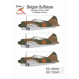Exotic Decals 72040 Belgian Buffaloes - Brewster Model 339B in Belgian Service