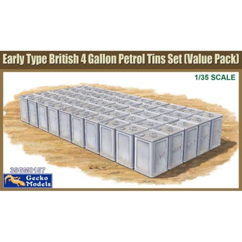 Gecko Models 35GM0157 Early Type British 4 Gallon Petrol Tins Set (Value Pack)
