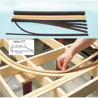 Heki 3188 Super Flex Track Bed Strip Dark H0m / TT 36 M