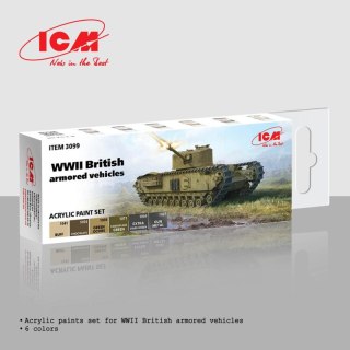ICM 3099 Acrylic Paints Set for WWII British Armored Vehicles