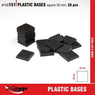 Mirage 100151 Plastic Base - Square 20 mm (20 pcs)