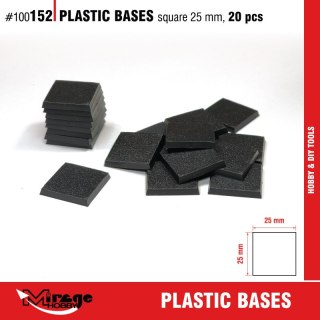 Mirage 100152 Plastic Base - Square 25 mm (20 pcs)