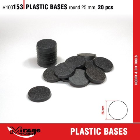 Mirage 100153 Plastic Base - Round 25 mm (20 pcs)