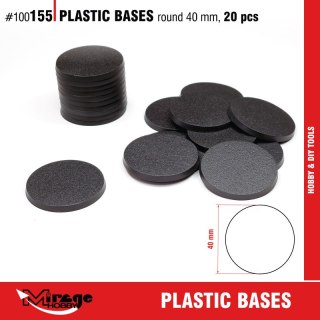 Mirage 100155 Plastic Base - Round 40 mm (20 pcs)