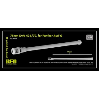 RFM 2096 75 mm KwK 42 L/70 for Panther Ausf G 3D Printed Gun Barrel