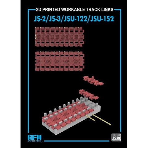 RFM 3040 3D Printed Workable Track Links JS-2/JS-3/JSU-122/JSU-152