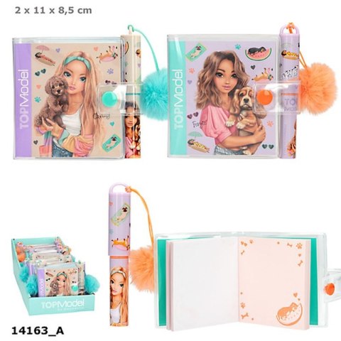 Top Model 14163 Notesik z długopisem z pomponikiem Sunny Dog, 2 wzory