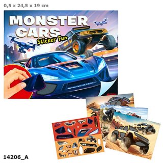 Top Model 14206 Zestaw z naklejkami Monster Cars, 16 stron + 4 strony naklejek