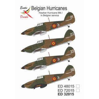 Exotic Decals 32015 Belgian Hurricanes - Hawker Hurricane Mk.I in Belgian Service