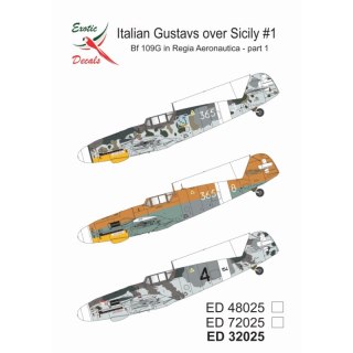 Exotic Decals 32025 Italian Gustavs over Sicily #1 - Bf 109G in Regia Aeronautica - Part 1