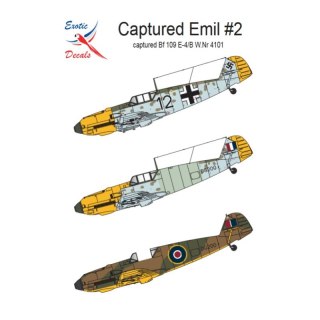 Exotic Decals 32032 Captured Emil #2 - Captured Bf 109 E-4/B W.Nr 4101