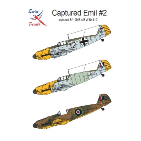 Exotic Decals 32032 Captured Emil #2 - Captured Bf 109 E-4/B W.Nr 4101