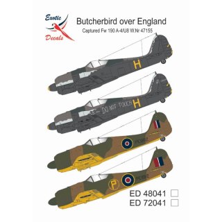 Exotic Decals 48041 Butcherbird over England - Captured Fw 190 A-4/U-8 Wr.Nr 47155