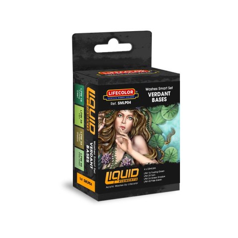 Lifecolor Sets LIFSMLP04 Liquid Pigments Verdant Bases Washes Smart Set
