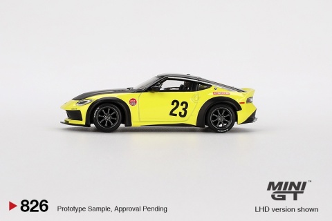 MINI GT 00826 NISSAN Z LB NATION WORKS 2024 Ikazuchi Yellow 1:64
