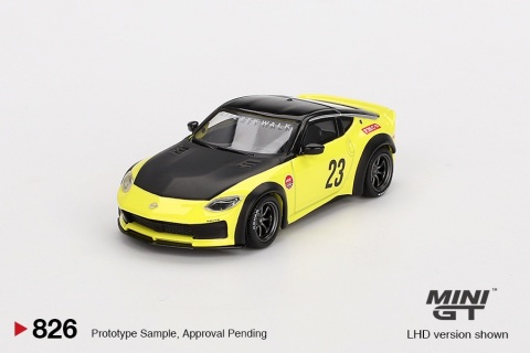 MINI GT 00826 NISSAN Z LB NATION WORKS 2024 Ikazuchi Yellow 1:64