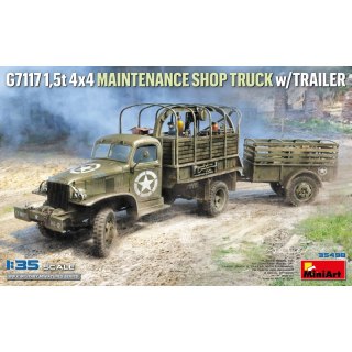 Mini Art 35498 G7117 1,5 T 4x4 Maintenance Shop Truck w/ Trailer