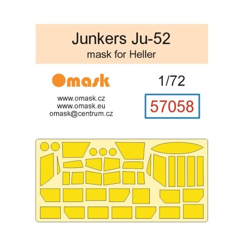 Omask 57058 1/72 Junkers Ju-52 Mask (for Heller)