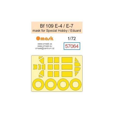 Omask 57064 1/72 Bf 109 E-4 / E-7 Mask (for Special Hobby/Eduard)