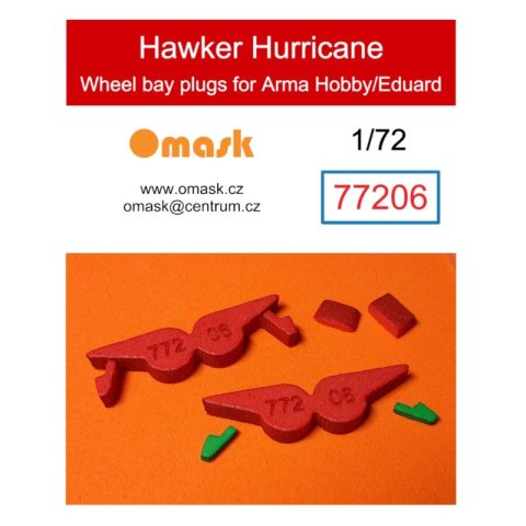 Omask 77206 1/72 Hawker Hurricane Wheel Bay Plugs (for Arma Hobby)