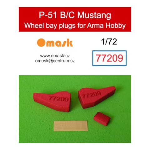 Omask 77209 1/72 P-51 B/C Mustang Wheel Bay Plugs (for Arma Hobby)