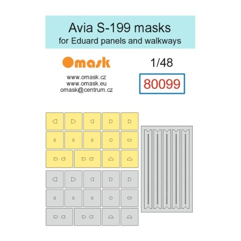 Omask 80099 1/48 Avia S-199 Masks for Panels and Walkways (for Eduard)