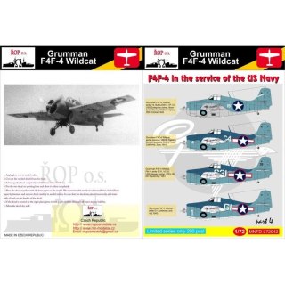 ROP o.s. MNFDL72042 1:72 Grumman F4F-4 Wildcat - F4F-4 in the service of the US Navy