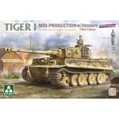 Takom 2200 Tiger I Sd.Kfz.181 Mid-Production w/Zimmerit Limited Edition Otto Carius