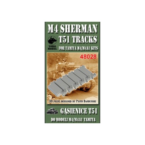 Toro 48028 1/48 M4 Sherman T51 Tracks for Tamiya M4/M4A1 Kits