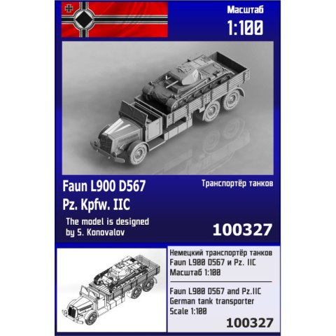 Zebrano Z100-327 Faun L900 D567 and Pz. IIC German Tank Transporter
