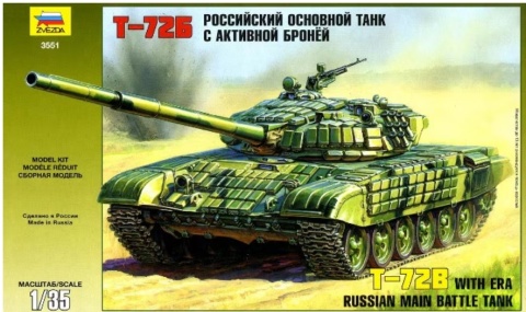 Zvezda 3551 T-72 Rus.MBT W/Era 1/35