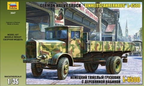 Zvezda 3647 German Heavy Truck "Einheitsfahrerhaus" L-4500 1/35