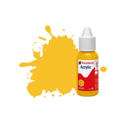 Humbrol DB0024 Acrylic Paint: 024 Trainer Yellow Matt (14 ml)