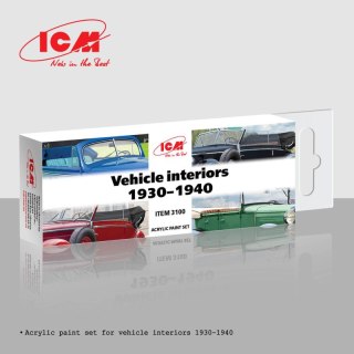 ICM 3100 Acrylic Paints Set Vehicle Interiors 1930-1940