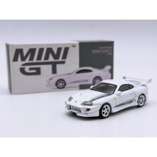 MINI GT 01104 TOYOTA SUPRA MK4 (A80) VEILSIDE COMBAT VI 2014 White Pearl metallic