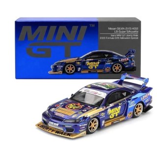 MINI GT 01185 NISSAN SILVIA S15 LBSUPER SILHOUETTE #555 TEAM MINI GT LIBERTY WALK FORMULA DRIFT 2025 Halloween