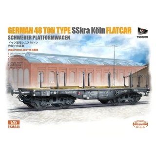 T-Model TK3504C German 48T Type SSkra Köln Flatcar Schwerer Platformwagen